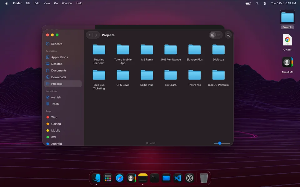 macOS Portfolio screenshot